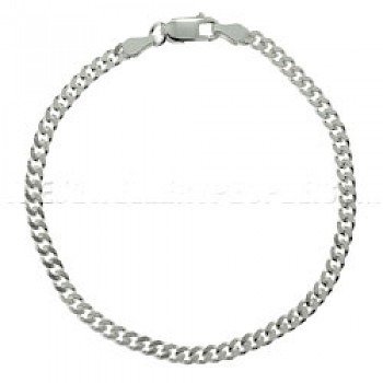Silver Curb Chain Bracelet - 3mm - 2357-18