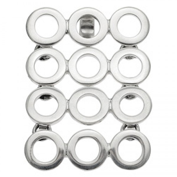 Silver Cut-Out Circle Hinge Pendant - PT058