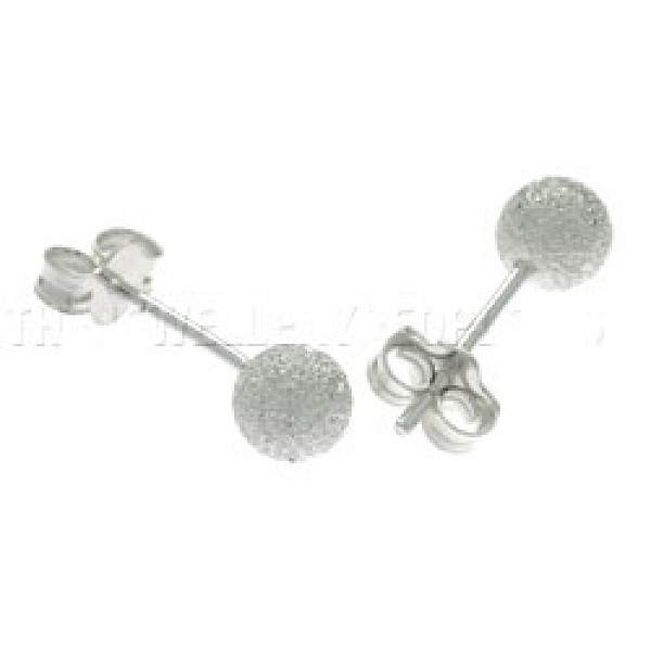 Diamond Dust Silver Stud Earrings - 5mm