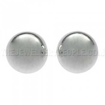 Dome Silver Stud Earrings - 10mm - 3831