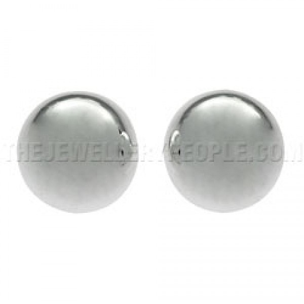 Dome Silver Stud Earrings - 10mm - 3831