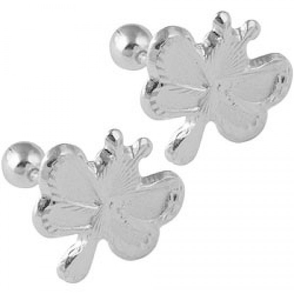 Silver Butterfly Baby Stud Earrings