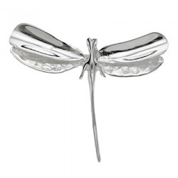 Silver Dragonfly Brooch - 48mm Wide