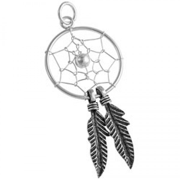 Silver Dreamcatcher Pendant - PT686
