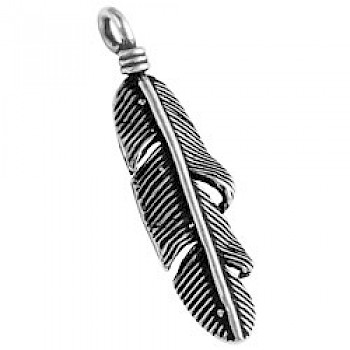 Silver Feather Pendant - PT684