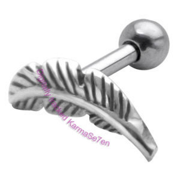 Silver Feather Upper Ear Stud