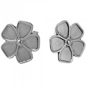 Silver Flower Stud Earrings