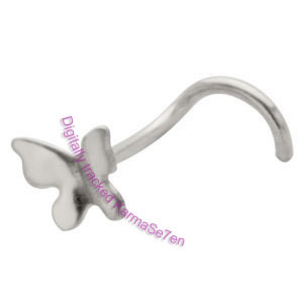 Silver Flying Butterfly Nose Stud