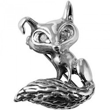 Silver Fox Brooch - 32mm