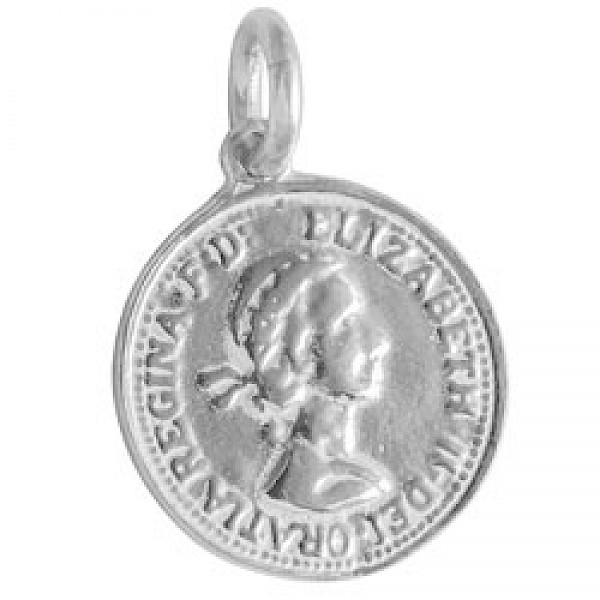 Silver British Half Penny Pendant / Charm - PT698