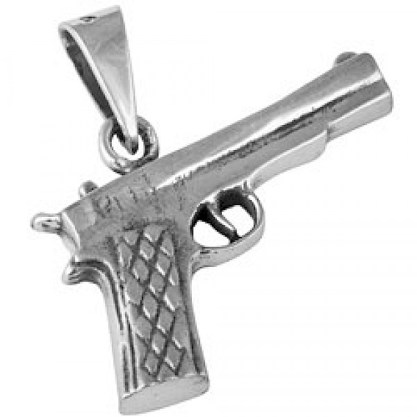 Silver Hand Gun Pendant - PT352