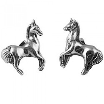 Silver Horse Stud Earrings - 20mm Solid