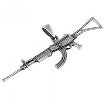 Silver Machine Gun Pendant - PT351