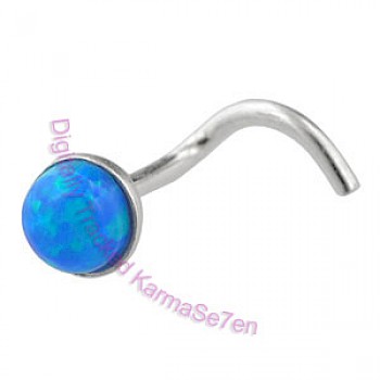 Silver Opal Nose Stud