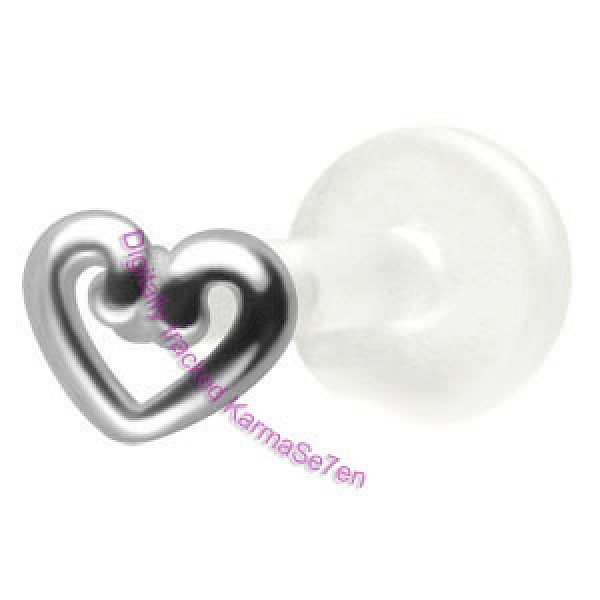 Silver Open Heart Madonna Stud