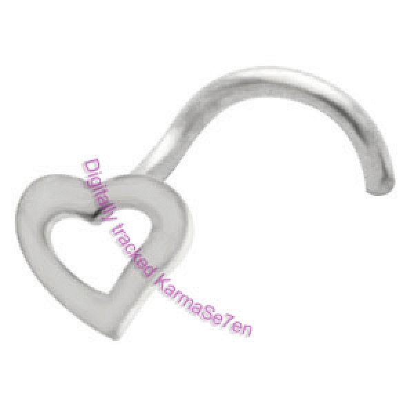 Silver Open Heart Nose Stud