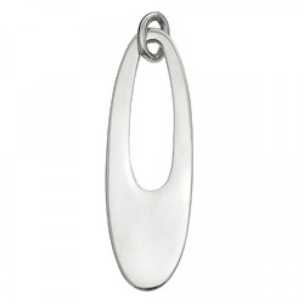 Silver Oval Cut-Out Pendant