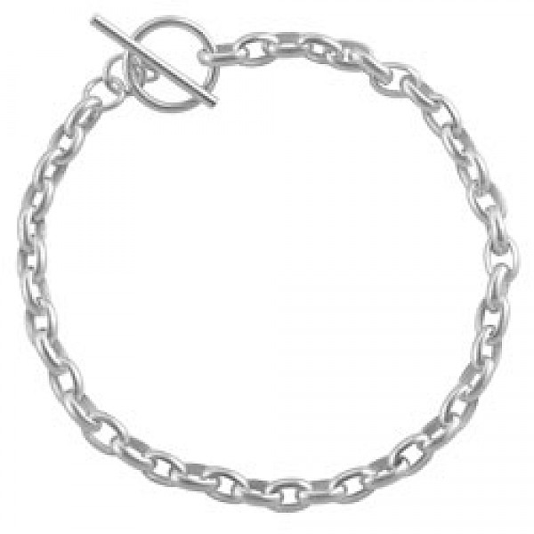 Lightweight Silver Oval Link Bracelet