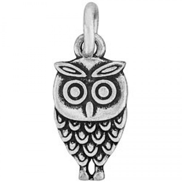 Silver Owl Pendant - 17mm - PT695