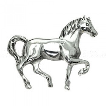 Silver Pony Brooch - 45mm