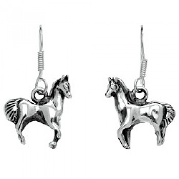 Silver Pony Earrings - 37mm