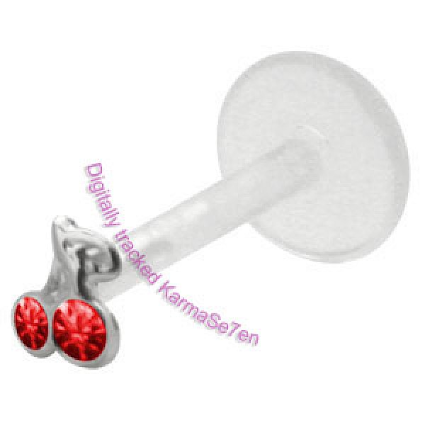 Silver Red Cherries Madonna Stud