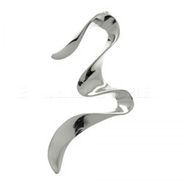 Silver Ribbon Pendant - 55mm Long - PT305