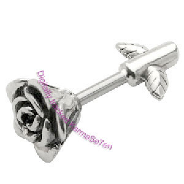 Silver Rose Deluxe Ear Stud