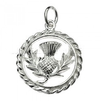 Scottish Thistle Ring Silver Charm - R2169