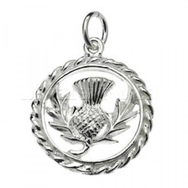 Scottish Thistle Ring Silver Charm - R2169