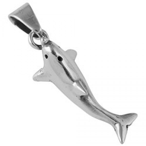 Silver Shark Pendant - 45mm Long - OC052