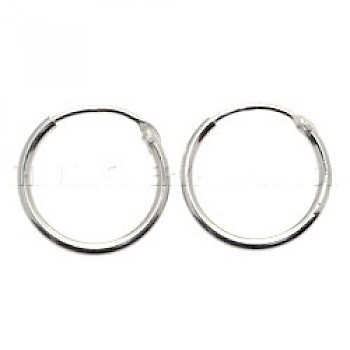 Hinged Silver Hoop Earrings - Small - L6426