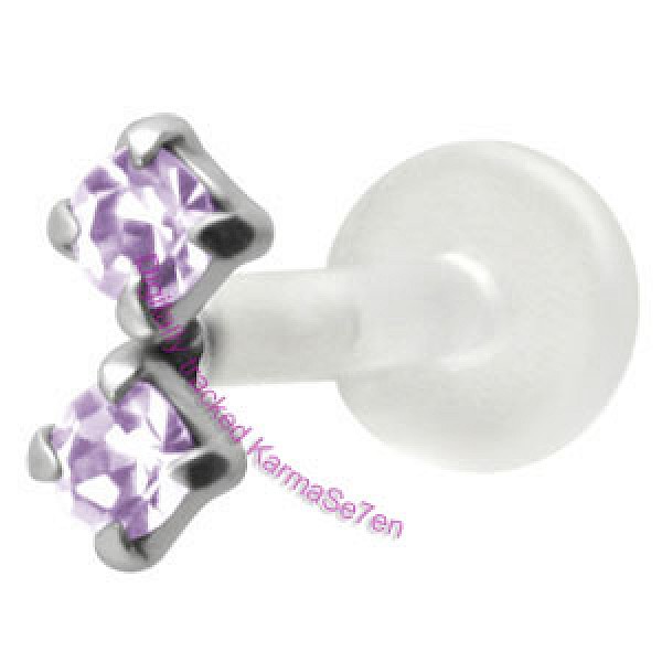 Silver Sparkler Tragus Stud - Lavender
