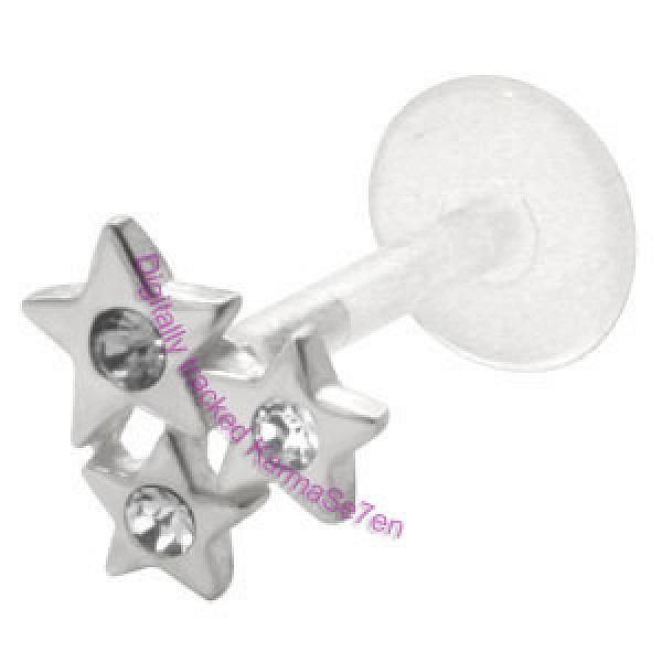 Silver Star Cluster Tragus Stud - Clear