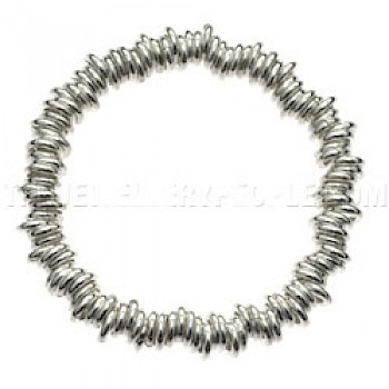 Silver Sweetie Bracelet - 8mm Rings - Elasticated