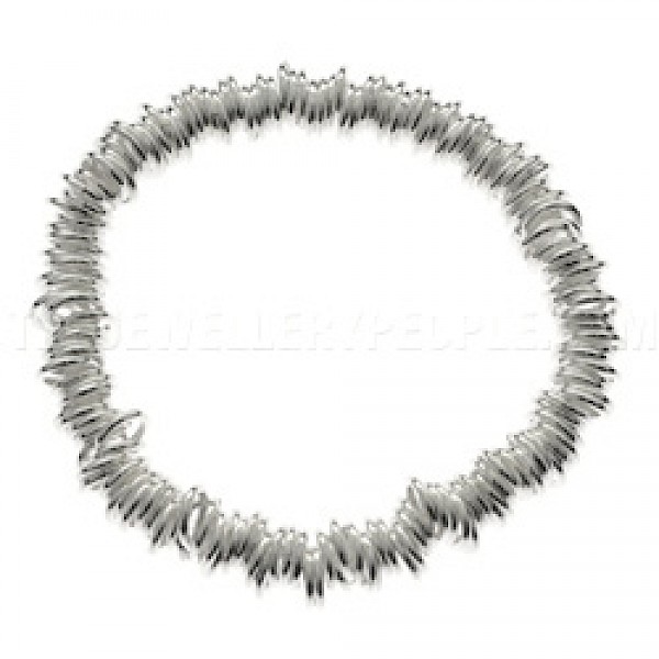 Silver Sweetie Bracelet-7mm Rings-Elasticated