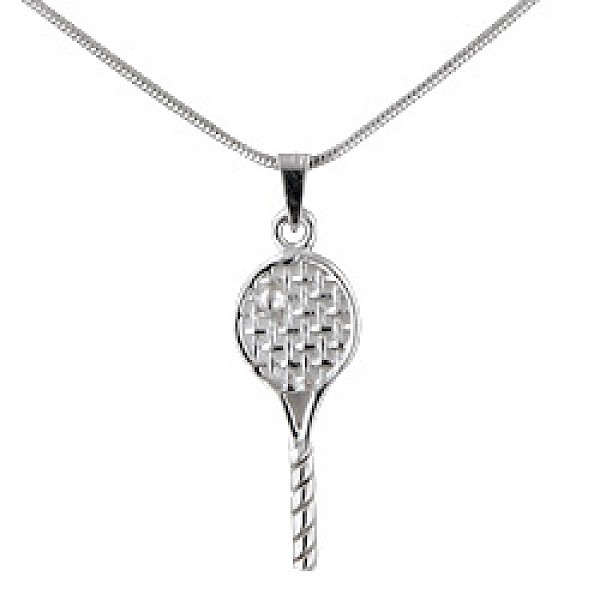 Silver Tennis Racket Pendant - PT650