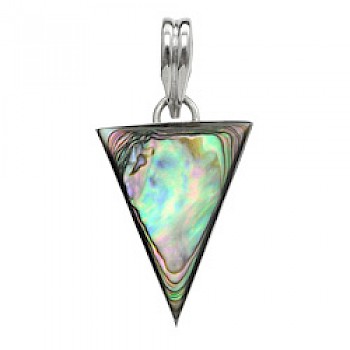 Silver Triangle Abalone Shell Pendant - SL112