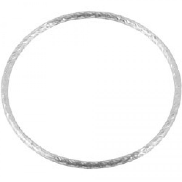 Silver Tubed Disco Bangle - 3mm