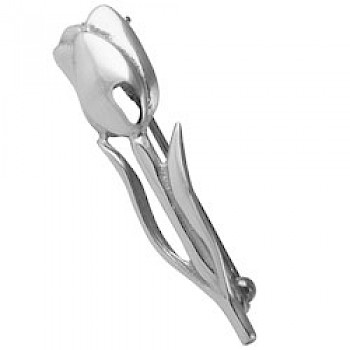 Silver Tulip Brooch