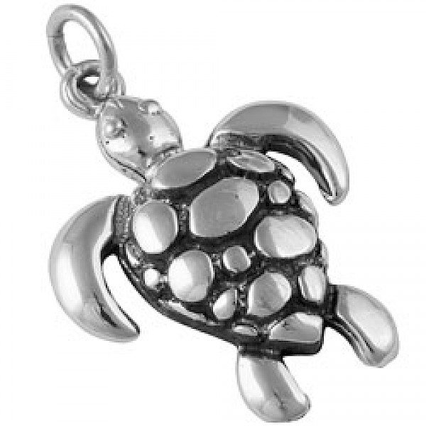 Silver Turtle Pendant - 35mm Long - OC060
