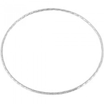 Silver Twist Thin Bangle - 1.5mm Solid