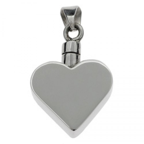 Silver Twist Topped-Bale Heart Pendant