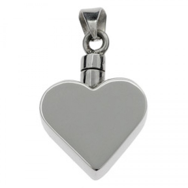 Silver Twist Topped-Bale Heart Pendant - PT586