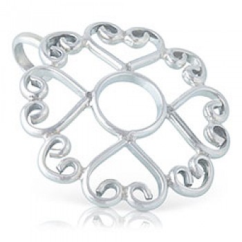 Silver Wire Hearts Pendant