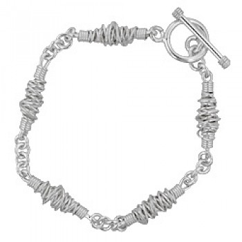 Silver Wire Wrap T-Bar Bracelet