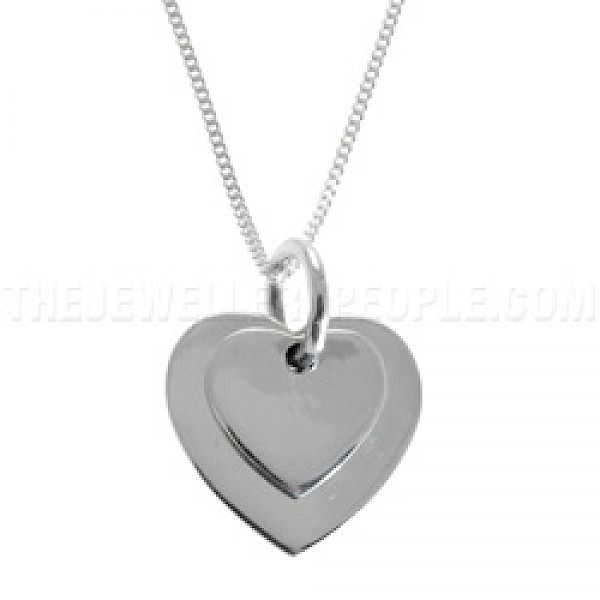 Double-Hearts Silver Pendant - PT470