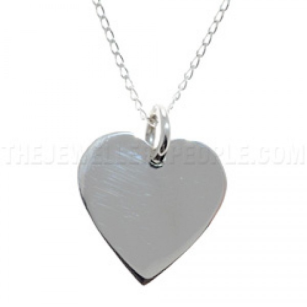 Simple Silver Heart Pendant - PT467