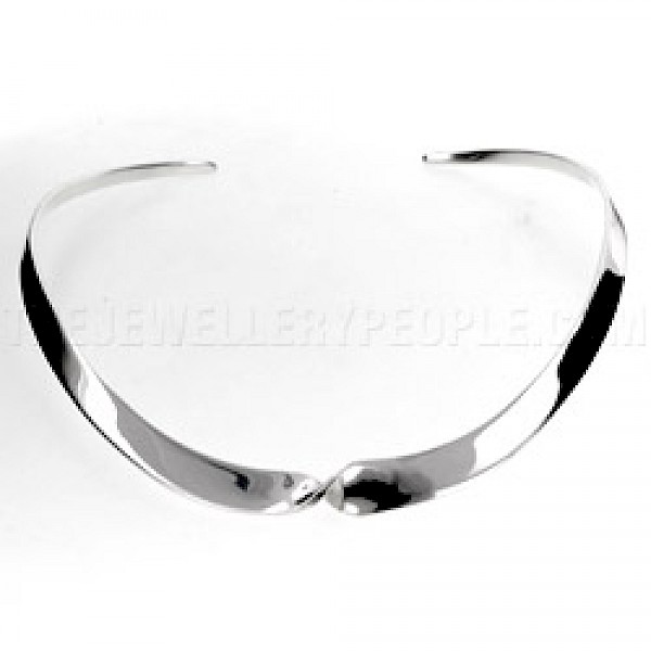 Single Twist Silver Collar - 8mm Wide