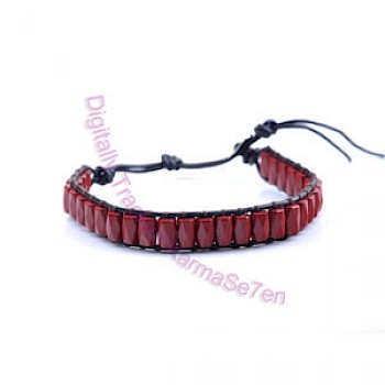 Single Wrap Bead Bracelets - Drop Dead Red